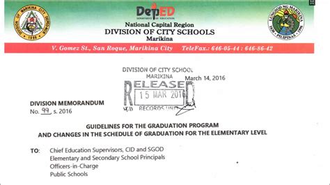 deped marikina issuances|DepEd Memoranda .